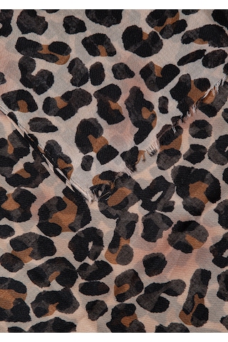 Mavi - Leopar Desenli Atkı 1912871-85397 Kahverengi