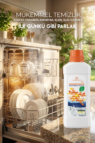 Doğal Bulaşık Makinesi Parlatıcısı Makinenize Uzun Ömür Bulaşıklarına Parıltı 650ml