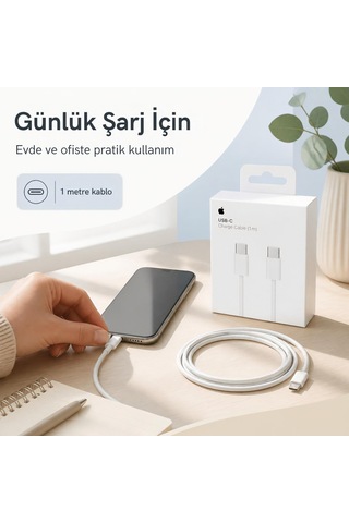 Usb-c To Usb-c Hızlı Şarj Ve Data Kablosu 1 Metre 60w Telefon Tablet Notebook Uyumlu Type-c Kablo