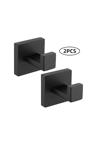 Novahub Adet Duvar Kancası Siyah 304 Paslanmaz Çelik Kancalar, Su Geçirmez Banyo Aksesuarları Palto Kancaları Siyah