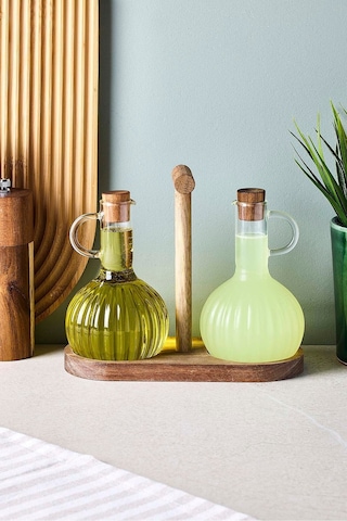 Ralf 2'li 350 Ml Akasya Standlı Yağdanlık-sirkelik Seffaf Şeffaf