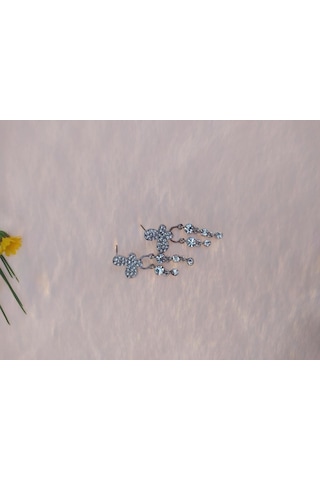 Vintage Otantik Sevimli Sallantılı Anadolu Kelebek Swarovski Taşlı Küpe Çok Renkli