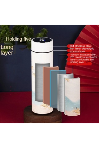 Çin Tarzı Termo Şişe Fincan Akıllı Sıcaklık Göstergesi İçme İsı Diğer Çok Renkli