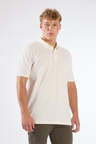 Dufy Beyaz Polo Yaka Pamuklu Düz Renk Slim Fit Erkek T-shirt Beyaz