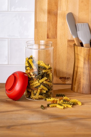 Emsan Simple Saklama Kavanozu 1150 ML Kırmızı
