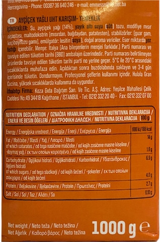 Hulala Bitkisel Krema Gran Cucina 1 Lt
