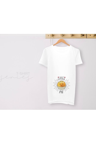 Bk Gift Espri Tasarımlı Beyaz Hamile Tişörtü, Hamileye Hediye, Yeni Anne Hediyesi, Arkadaşa Hediye-13 001