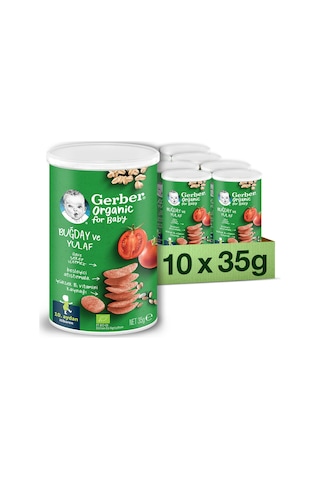 Gerber Organik Buğday Ve Yulaflı Bebek Atıştırmalığı 35G X 10 Adet Çok Renkli