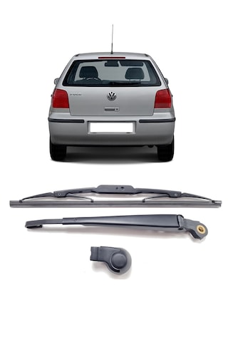 Volkswagen Vw Polo Hb 1994-1999 Uyumlu Arka Cam Silecek Kolu Ve Süpürgesi Kapak Takım 6n0955707 Silecek