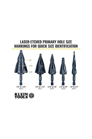 Klein Tools Qrst15 Kademeli Matkap Ucu, Hızlı Çıkarma Spiral Çift