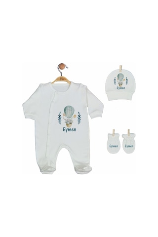 Pia Baby Gl 2013 İsme Özel Balonlu Beşli Tulum Set Mavi