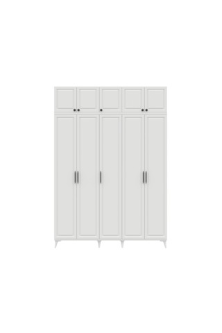 Guneystore Milas 5 Kapaklı Komple Mdf Ayaklı Yüklüklü Gardırop