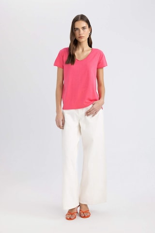 Defacto Regular Fit V Yaka Basic Kısa Kollu Tişört K1507AZ24SMPN239 Pembe