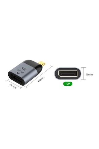 Type C To Displayport Kablo Ucu Dp Mini Çevirici Dönüştürücü Adaptör