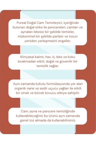 Pureal Doğal Cam Temizleyici 500 Ml Tekli