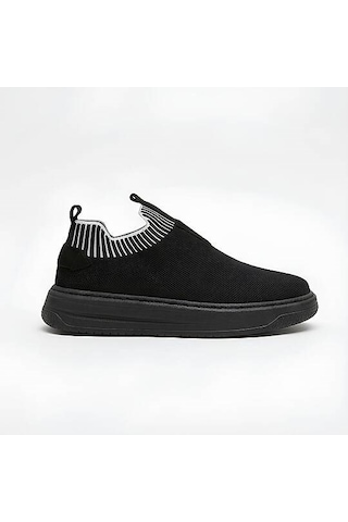 Daytex 1110 Erkek Slip-on - Full Triko Örgü Sneaker Siyah