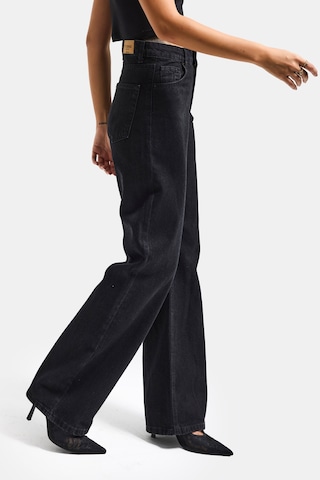 it's basic Kadın Siyah Renk Doris 1s5-1 Straight Fit Yüksek Bel %100 Koton Denim Jean Siyah 1s5-1