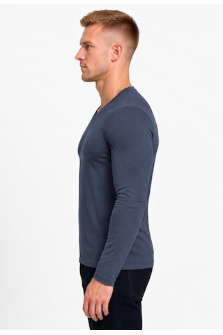 Axxel Erkek Füme Pamuklu Likralı Süprem Uzun Kollu T-shirt-d236