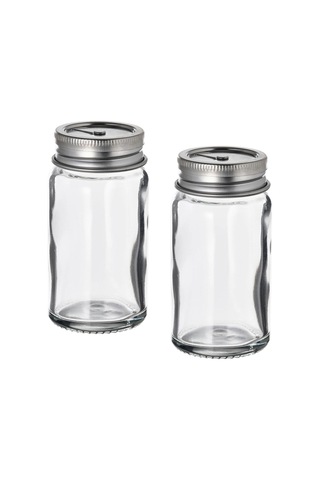 Ikea Cıtronhaj 2'li Tuzluk Ve Biberlik Seti 60 Ml 8 X 4 Cm Şeffaf Krom Metal - Şeffaf