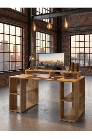 Karnaval Çalışma Masası M35002-6 Ders Çalışma Masası Bilgisayar Masası Çam 140x75cm Atlantik Çam