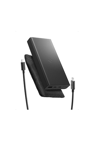 Spigen 20000 Mah Alüminyum Kasa 30w Usb-c + Usb-a Giriş / Çıkış Hızlı Şarj 3 Portlu Powerbank / 1 Metre Type-c Harici Kablolu Taşınabilir Şarj Cihazı + Taşıma Çantası Ea3020 Black Siyah