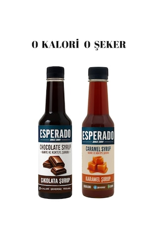 Şekersiz Sugar Free Çikolata Karamel Aromalı Kahve Şurubu 250 Ml X 2 Adet Diğer