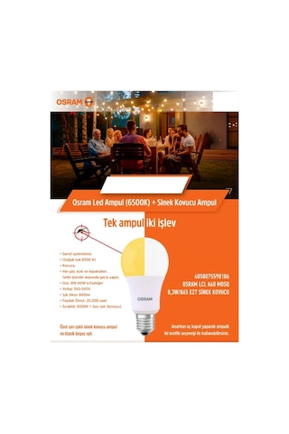 Osram Led Value Sinek Kovucu 8W 6500K-2700K 840lm E27