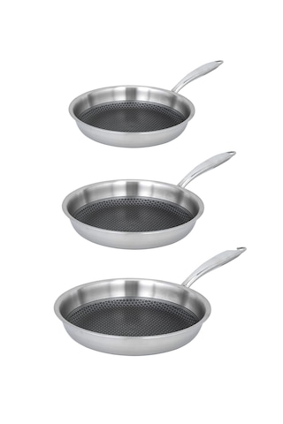 Emsan Pro Tri Ply 3'lü Çelik Tava Seti 20-24-28 Cm