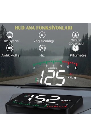 3.5 İnç Hud Head Up Display Obd2 Dijital Araç Hız Göstergesi Ön Cam Projektörü
