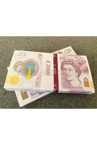 100 Adet 20 Sterlin Banknot Pound Para Geçersiz Paralar
