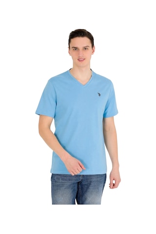 U.S. Polo Assn. Erkek V Yaka T-shirt Mavi