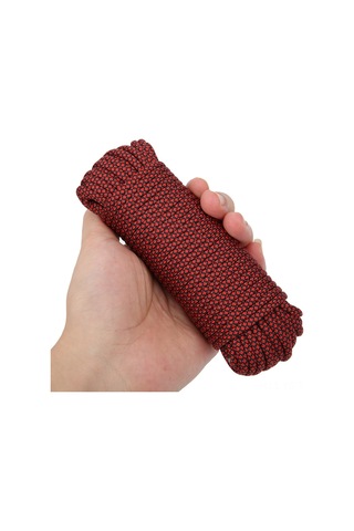 Yunboo 20m 9 Çekirdekli Askeri Standardı Parakordon, Dış Mekan Kurtarma, Çadır Sabitleme, Yük Bağlama, Dayanıklı Poliester, 292kg Yüke Dayanır - Kırmızı Renk Çok Renkli