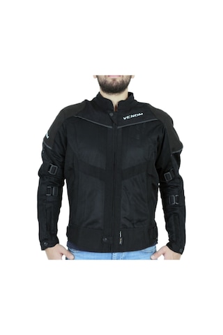 Venom Rock Cordura Erkek Motosiklet Ceketi Fileli Yazlık Motorcu Montu