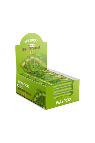 Waspco Yüksek Protein Bar - Antep Fıstıklı 50g X 12 Adet