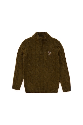 U.S. Polo Assn. Erkek Çocuk Yarım Fermuarlı Haki Kazak 50297422-VR027
