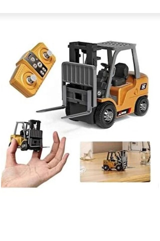 Oyuncak Mini Forklift Uzaktan Kumandalı Dahili Şarjlı Metal Gövde 11.5 Cm