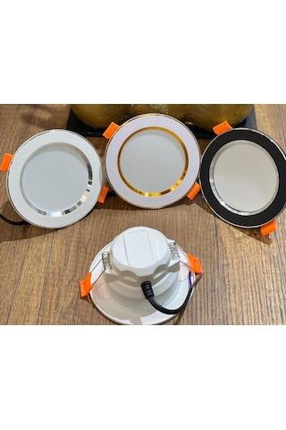 7W 3 Renk Sıva Altı Led Downlight Spot - Siyah Krom Kasa