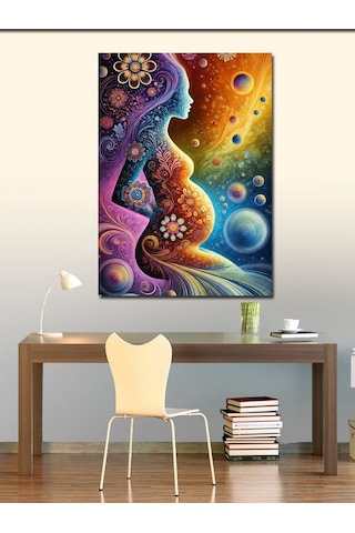 Kanvas Tablo Hamile Kadın Ve Evrim 50cmx70cm