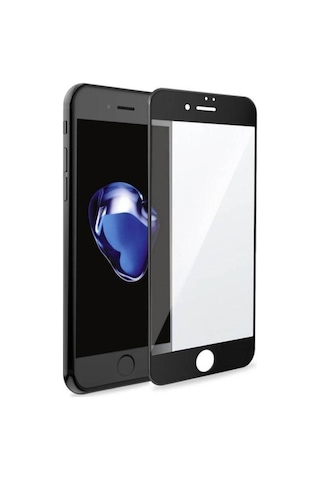 Apple Uyumlu   iPhone 8 Plus Seramik Nano Siyah Esnek Tam Full Kaplayan Kırılmaz Cam Ekran Koruyucu
