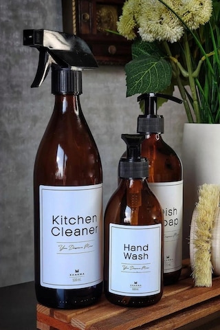 Khakma Standlı Fırçalı Bulaşık Deterjanı Kitchen Cleaner 3lü Set