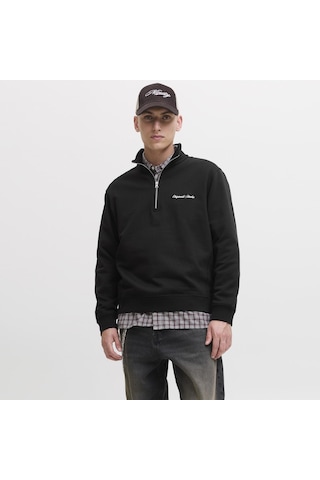 Jack & Jones Erkek Yarim Fermuarli Dik Yaka Sweatshirt - Norrebro - 12282899 Black