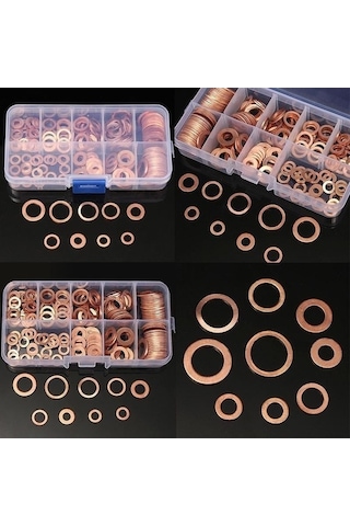 Novahub 200 Adet Bakır Conta Somun Seti M5-m14 Vidası Pul Bağlantı Elemanı