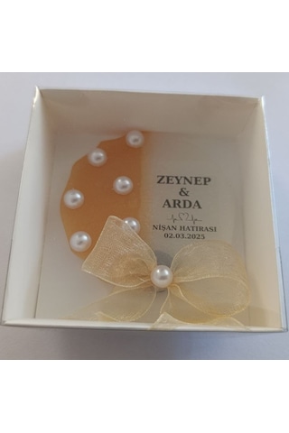 Nişan, Kına, Nikah, 15 Adet Magnet Gold-beyaz