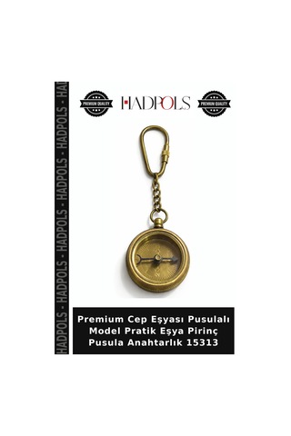 Premium Cep Eşyası Pusulalı Model Pratik Eşya Pirinç Pusula Anahtarlık 15313 Diğer
