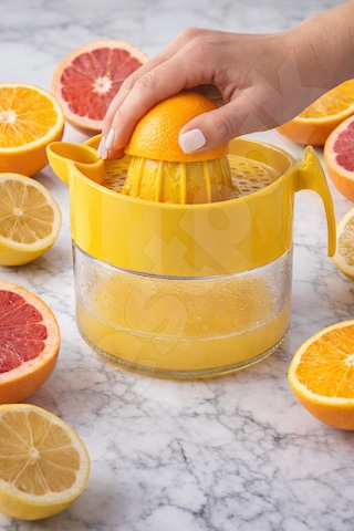 Destpak Cam Hazneli 420 Ml Limon Sıkacağı - Narenciye Sıkacağı - Elde Limon Ve Narenciye Sıkacağı - Saplı Şeffaf