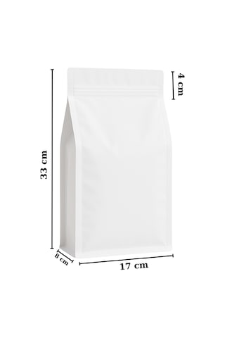 Flat Bottom Kilitli Doypack Kahve Kuruyemiş Bakliyat Kedi Kumu Yem Saklama Torbası 33x17 Cm 25 Adet
