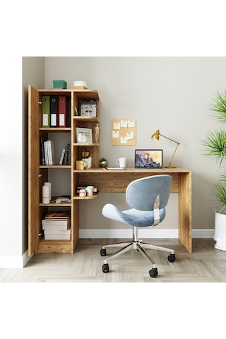 Roma Raflı Çalışma Masası , Çalışma Ofis Masası Sol Atlantik Çam