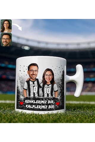 Bk Gift Kişiye Özel İsimli Siyah-beyaz Sevgili Karikatürlü Hammer Kupa Bardak İsim Ve Forma Numaralı Taraftar Kupa, Doğum Günü Hediyesi Kobitmeyenco Çok Renkli