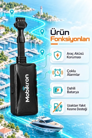 Mk-204-1 Sesli Bildirimli Tekne & Yat Takip Sistemi - 12 Ay Hatlı + Server Dahil Gps 2026 Seri