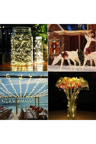 Dofolink Güneş Enerjili Bahçe Dekorasyon Işıkları - 10m 100 Işık Yeşil, 8 Fonksiyon, Ip65 Su Geçirmez, Otomatik Aç-kapat, Nikel Hidrojen Pil Yeşil